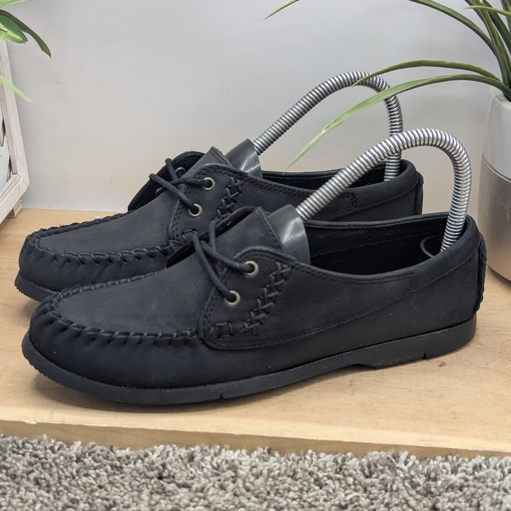 G.H. Bass Corina Black Loafers Lace Up Women's Size 7.5N Casual Comfort Shoes